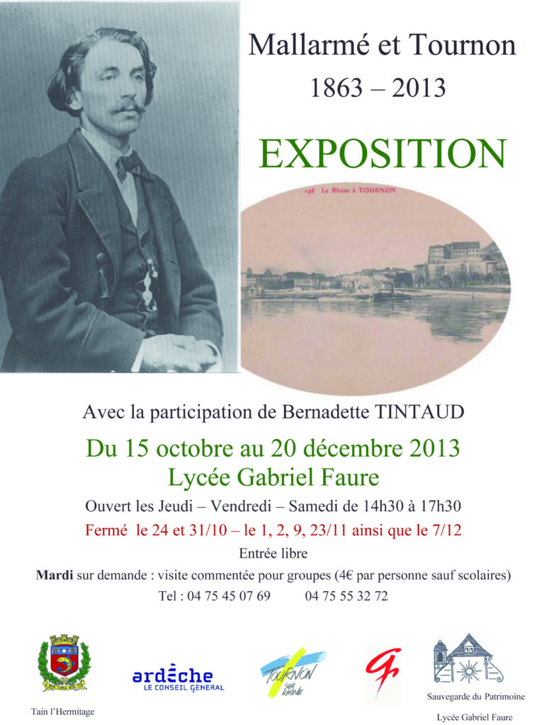 Affiche de l'exposition Mallarmé et Tournon - 1863-2013