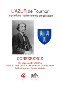 Conférence L’Azur de Tournon, la poétique mallaméenne en gestation, par le Dr. Joëlle Molina