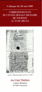 Correspondances de l'Ecole Royale Militaire de Tournon - 28 mai 2005